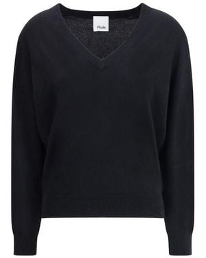 Allude Vneck Long Sleeve Jumper - Black