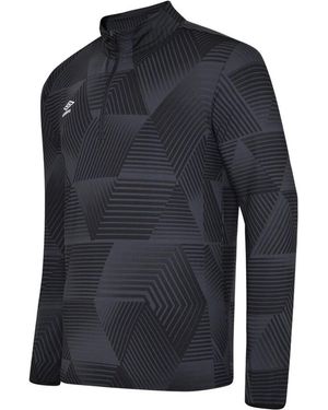 Umbro Maxium Quarter Zip Training Top (zwart) - Blauw