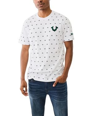 TRUE RELIGION 700159 T Shirts Crew Neck Short Sleeve Summer Soft Cotton Top - White