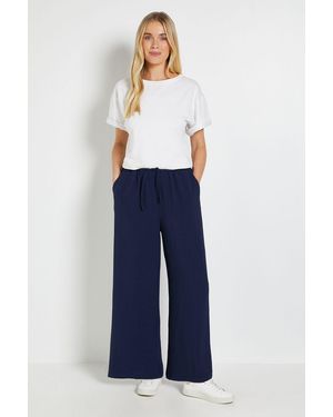 Wallis Petite Drawstring Woven Trouser - Blue