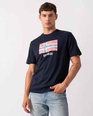 Napapijri Drapeau Short Sleeve T-Shirt - Blue