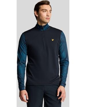 Lyle & Scott Golf Printed Contour Midlayer - Blue