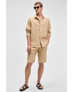 Grimelange Slim Fit Chino Shorts - Natural