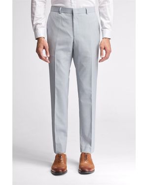 Ted Baker Flat Fronted Slim Fit Suit Trousers - Grey