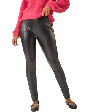 Roman Faux Leather Stretch Legging - Red