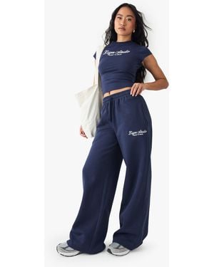 DSGN Studio Embroidered Straight Leg Jogger - Blue