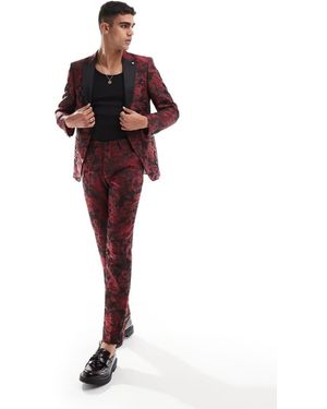Twisted Tailor Ersat Slim Suit Trousers - Red