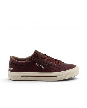 Mustang Faux Leather Trainer Trainer Casual Shoes - Brown