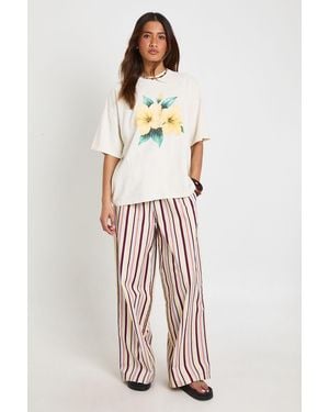 Boohoo Poplin Drawcord Wide Leg Trouser - Multicolour