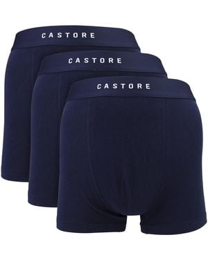 Castore 3-Pack Katoenen Boxer Shorts Zachte Comfortabele Ondersteunende Ondergoed - Blauw