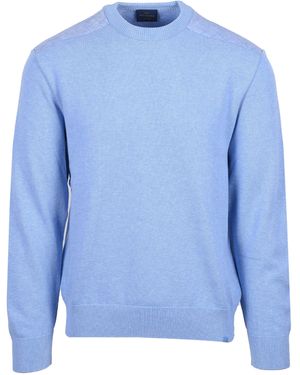 Paul & Shark Crew Neck Knitwear Light Cotton - Blue