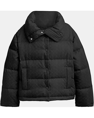 COACH Signature Jacquard Short Puffer - Black