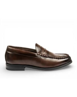 Infinity Leather Pu Formal Dress Penny Loafers Casual Shoes - Brown