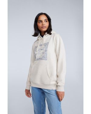 Mountain Warehouse 'Maya' Graphic Hoodie With Front Kangaroo Pocket Cosy Pullover Cotton - White