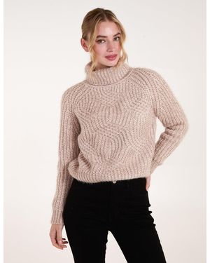 Blue Vanilla Chenille Roll Neck Knit Jumper - Pink