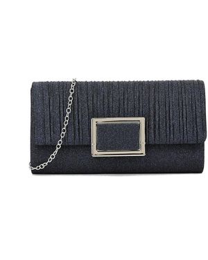 SVNX Square Buckle Clutch Bag - Black