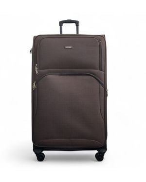Infinity Leather Expandable Soft Extra Large 8 Wheel Lightweight Suitcase Luggage Travel Bags Nylon - Brown