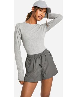 Boohoo Nylon Cargo Short - Grey