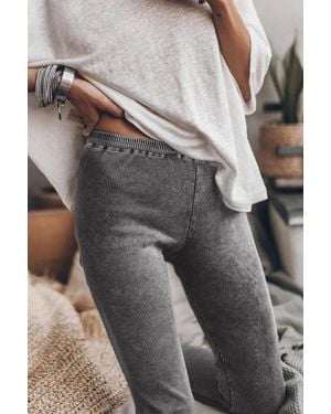 Azura Exchange Highwaisted Striped Leggings - Grey