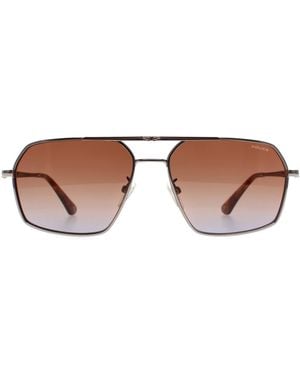 Police Aviator Shiny Ruthenium Gradient Spll86M Origins Classic 2 - Brown