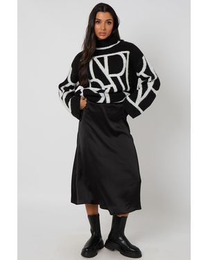 Urban Bliss Abstract Slogan Jumper - Black