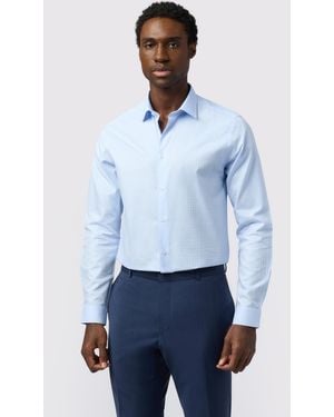 Ted Baker Slim Fit Square Dobby Single Cuff Shirt - White