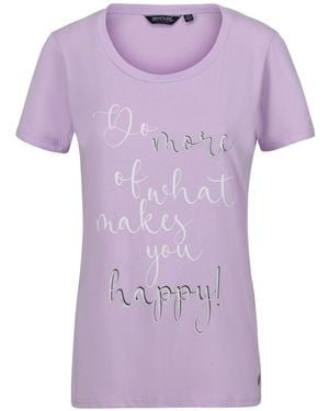 Regatta Scoop Neck Lettering Regular Fit T-Shirt - Purple