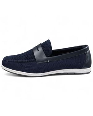 Infinity Leather Breathable Loafers Lightweight Slip-On - Blue
