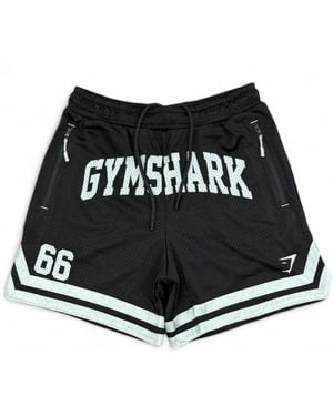 GYMSHARK Varsity Mesh Shorts - Black