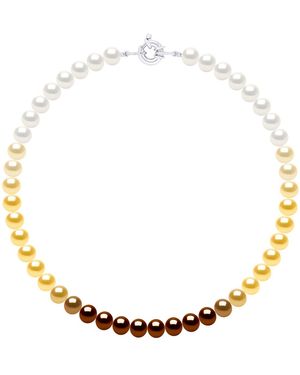 Ateliers Saint Germain Necklace Of Real Cultured Freshwater Pearls And Round 8-9 Mm - Metallic