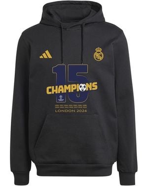 adidas Hooded Neck Long Sleeve Sweatshirt With Kangaroo Pocket - Blue