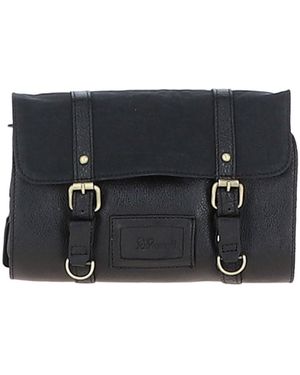 Ashwood Leather Real & Canvas Hanging Toiletry Bag - Black