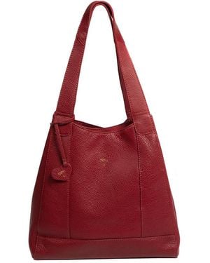 NiNa Amora 'Celeste' Darkest Leather Handbag - Red