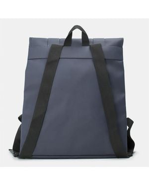 Rains Accessories Msn Rectangle Shaped Backpack With Embossed Logo - Blue
