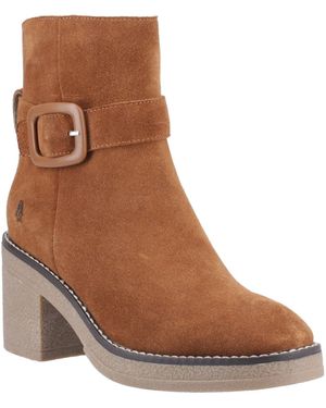 Hush Puppies Fearne Suede Heeled Ankle Boots - Brown