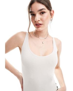 ASOS Seamless Wide Scoop Minimal Bodysuit - White