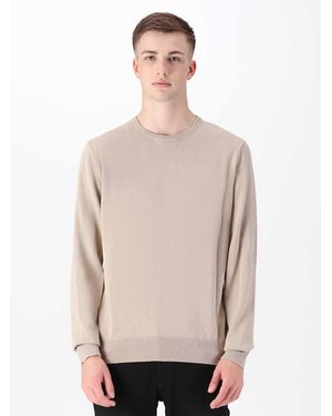 Luke 1977 Noah Super Fine Crew Knit Jumper - Natural
