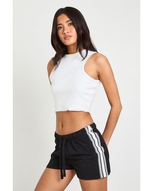 Boohoo Side Stripe Panel Mini Short - White