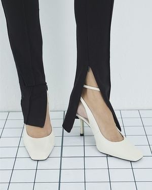 River Island Slingback Court Heels Pointed Toe Pu - Black