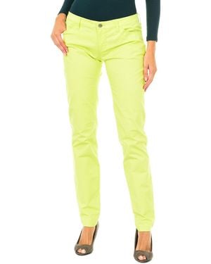 Armani Long Stretch Fabric Trousers 3Y5J06-5Nxyz - Yellow