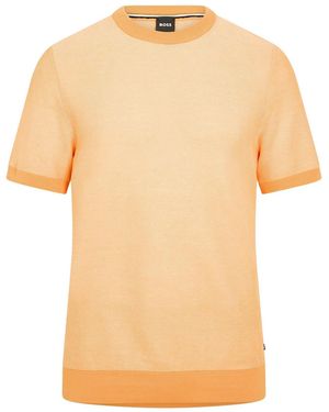 BOSS Tantino Knitted T-Shirt - Natural