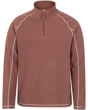 Mountain Warehouse 'Ashbourne' Fleece Jacket Half Zip Mid Layer Jumper - Brown