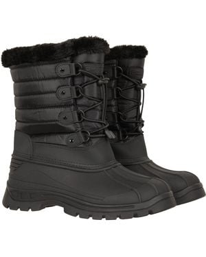 Mountain Warehouse 'Whistler' Snow Boots Faux Fur Proof Winter Skiing Shoes Textile - Black