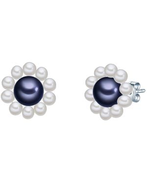 Valero Pearls Fresh Water Cultured Pearl Earring - Blue