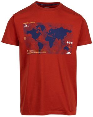 Trespass Chera Geographic Print Crew Neck Short Sleeve T-Shirt - Red