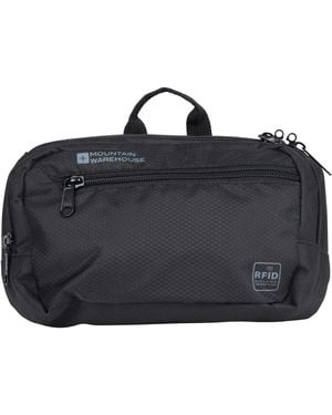 Mountain Warehouse Rfid Travel Bum Bag Lightweight Adjustable Belt Lockable Zip Crossbody Polyamide - Black