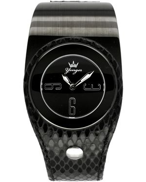 Yonger & Bresson And Leather Dial Watch - Black