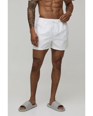 BoohooMAN Short Length Bm Autograph Swim - White