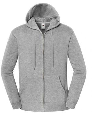 Fruit Of The Loom Iconic Premium Full Zip Hoodie (Athletic Heather) - Grey