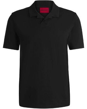 HUGO Stretch Cotton Polo Shirt - Black